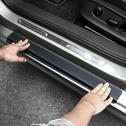 5pcs Carbon Fiber Door Sill Protectors – Scratch & Dirt Guard