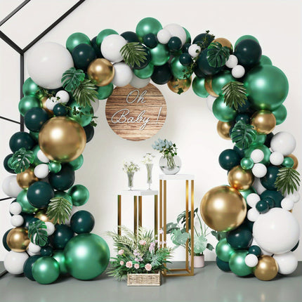 143 pieces of metal green and Golden balloon