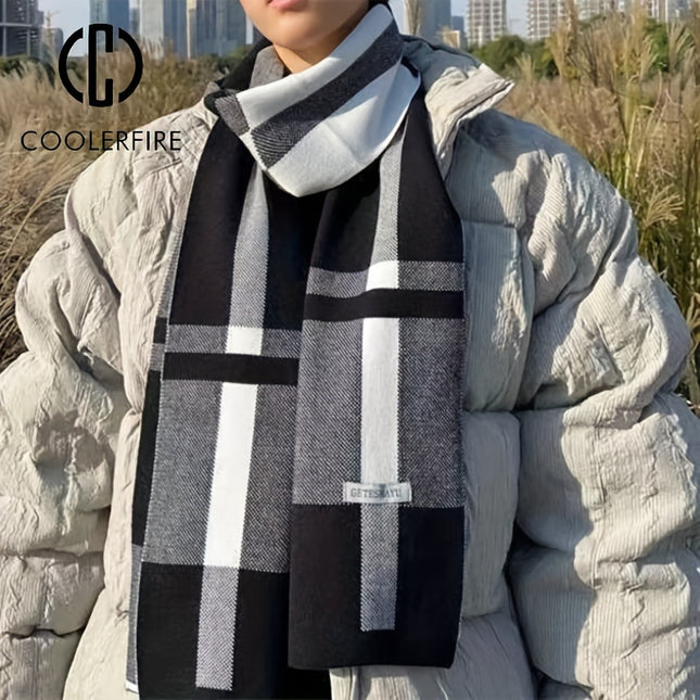 Vintage Plaid Acrylic Men’s Scarf