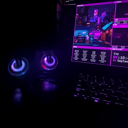 LED PC Speakers with Stereo - Monti Bargains