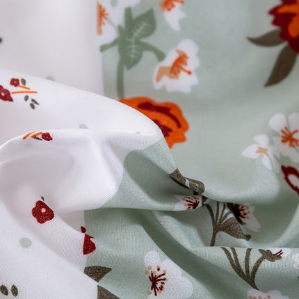 Pastoral Flower Plaid Duvet Cover Set - 3pcs Cozy Style