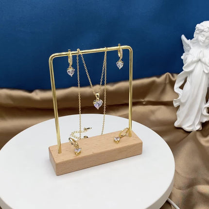 Luxurious Sparkling Heart Jewelry Set