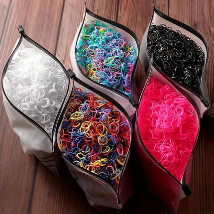 1000pcs Colorful Disposable Rubber Bands