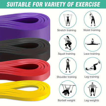 4pcs Stackable Resistance Bands Set for Workout & Fitness