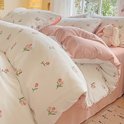 Floral 3-Piece Quilt Cover Set - All-Season Comfort
