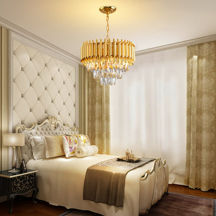 Elegant 3-Tier Crystal Chandelier - Modern Flush Mount