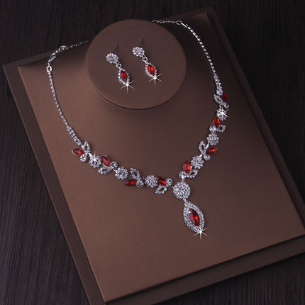 Elegant Blue Crystal Bridal Set