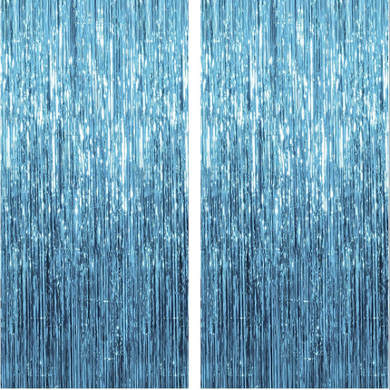 2 Packs Set of Foil Streamer Fringe Backdrop & Tinsel Metallic Decoration