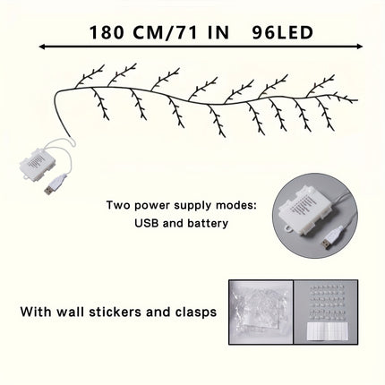 Ledoor 96LED Branch Twig Lights - USB & Battery Operated