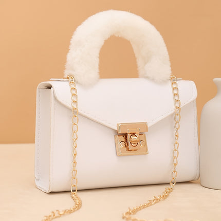 Faux Leather Crossbody Bag with Plush Handle