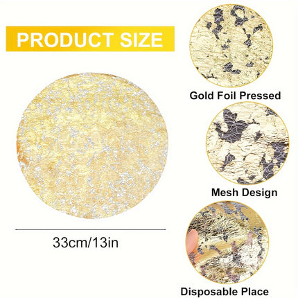 30/60pcs Golden Disposable Aluminum Foil Placemats