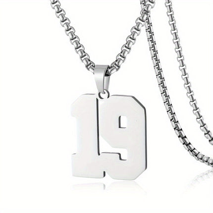 Men's Sports Number Pendant Necklace