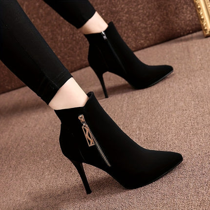 Elegant Black Stiletto Ankle Boots