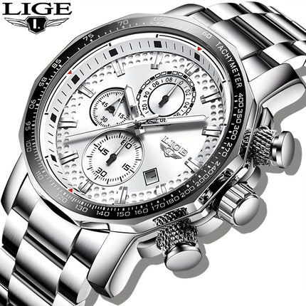 LIGE Luxury Sport Chronograph Watch