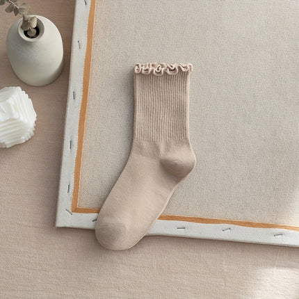 Women's Cotton Mid-Calf Lace Socks (6 Pairs)