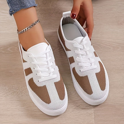 Women's Two-Tone Lace-Up Flats