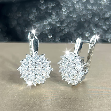 Luxurious Sunflower Zirconia Earrings