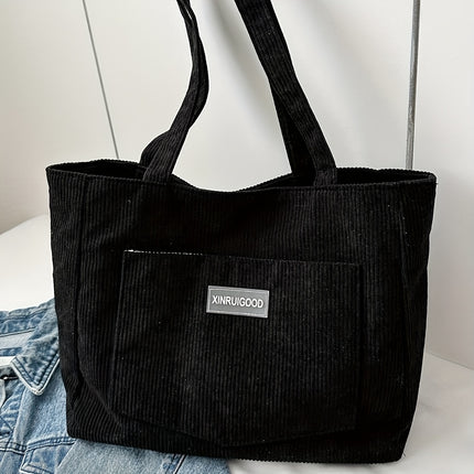 Trendy Corduroy Tote Bag