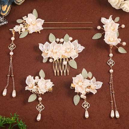 Elegant Resin Floral Hairpins Set