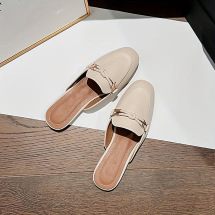 Elegant Beige Slip-On Mules