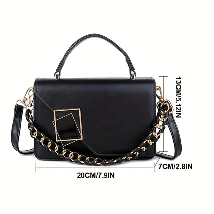 Solid Color PU Leather Crossbody