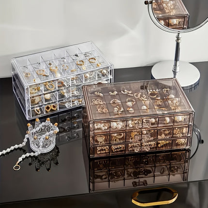 3-Layer Jewelry Organizer with 72 Compartments