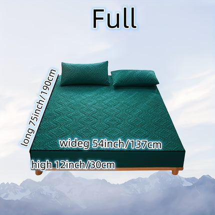 3pcs Waterproof Solid Fitted Sheet Set - 360° Coverage