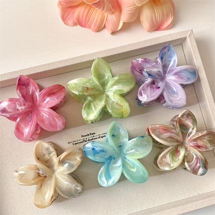 Tie-Dye Flower Hair Clips Set