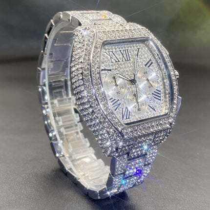 MISSFOX Iced-Out Men's Quartz Watch
