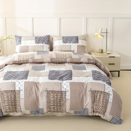 Chic Patchwork Duvet Cover Set - All-Season Comfort