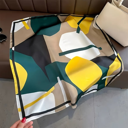 Luxurious Satin Geometric Square Scarf