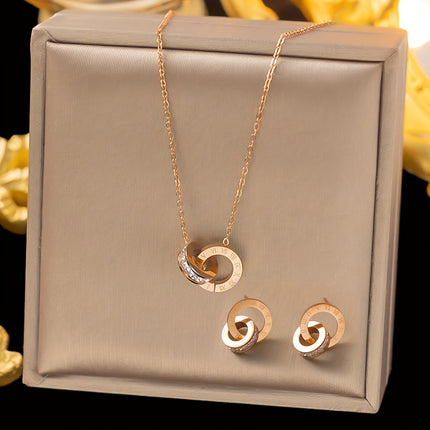 Elegant Roman Numeral Jewelry Set