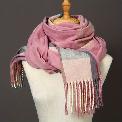 Elegant Plaid Thick Scarf