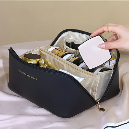 Double-Layer Travel Makeup Organizer – Sleek & Spacious - Monti Bargains