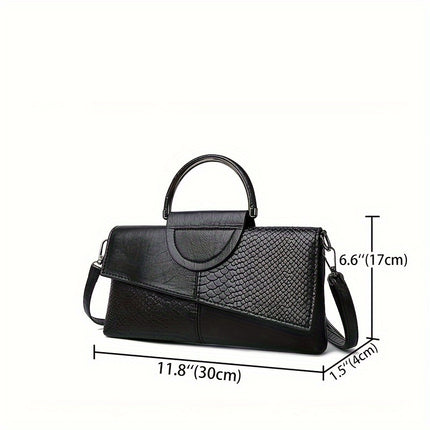 Elegant Black Crocodile Handbag