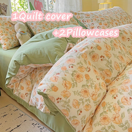 Floral 3-Piece Quilt Cover Set - All-Season Comfort