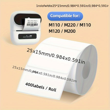 White Square Thermal Label Rolls