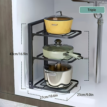 Adjustable 3-Tier Pot Rack