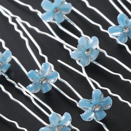 20pcs Rhinestone Flower U Hairpins