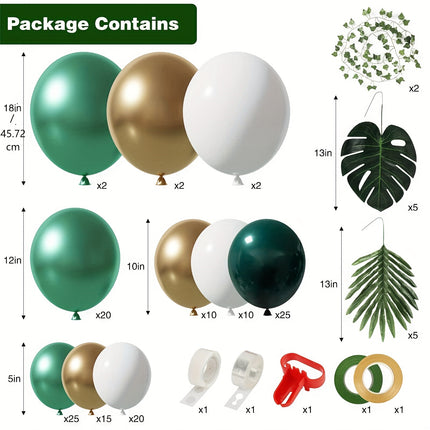 143 pieces of metal green and Golden balloon