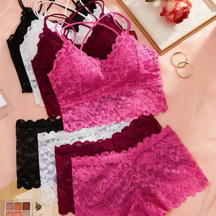 4-Piece Sexy Lace Lingerie Set
