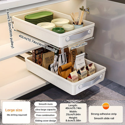 Large Pull-Out Cabinet Organizer Baskets