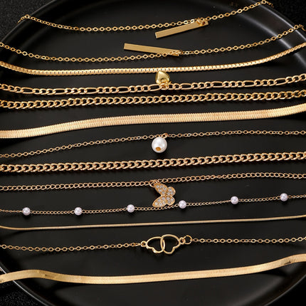 11pcs Elegant Multi-Layered Necklace Set