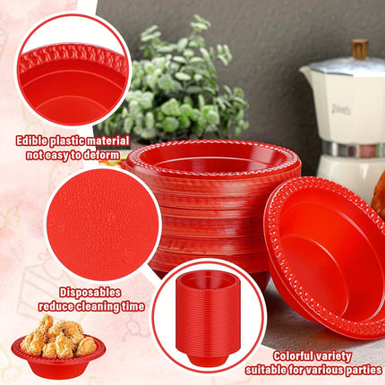 30/10 Pack High-Index Plastic Geometric Pattern Bowls