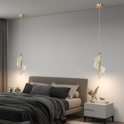 Chic Golden Pendant Light – Adjustable Height & 3-Color Changing