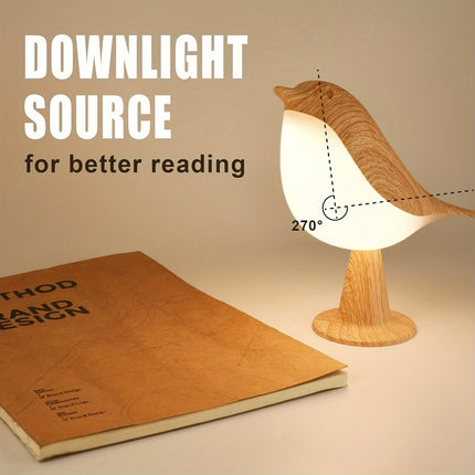 USB Touch-Dimming Bird LED Table Lamp – 3-Color Night Light