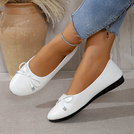 Elegant Bow Detail Slip-On Flats