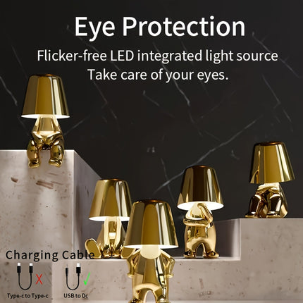 Golden Thinker LED Table Lamp with USB & Touch Control