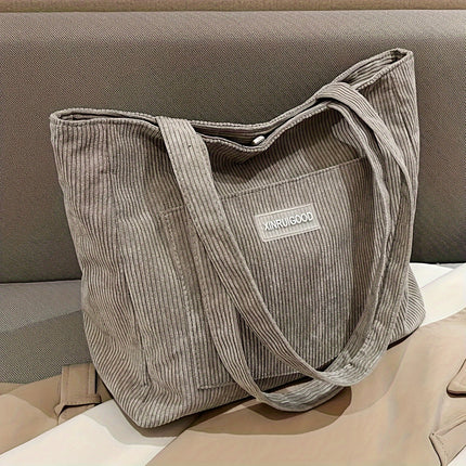 Trendy Corduroy Tote Bag