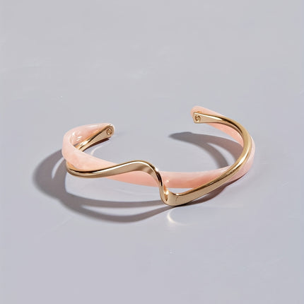 18K Golden Wave Cuff Bangle